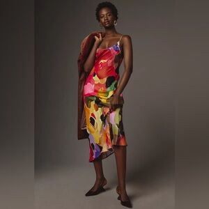 Anthropologie Elva Printed Slip Dress